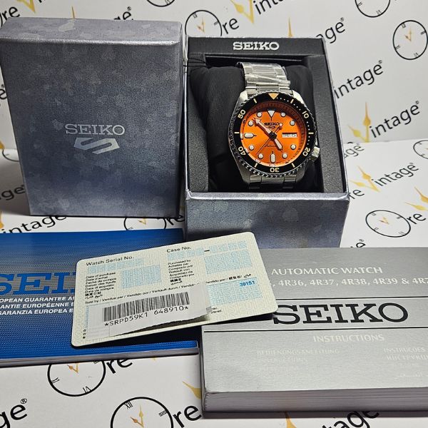 SEIKO 5 SPORTS SRPD59K1 ORANGE DIAL